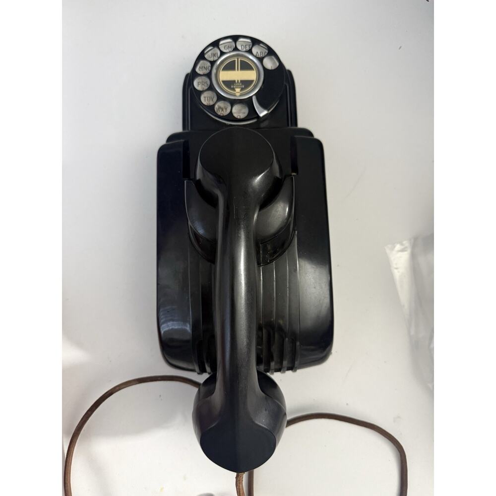 Vintage Rotary Wall Telephone Black Bakelite Long Distance Dial Parts/Repair